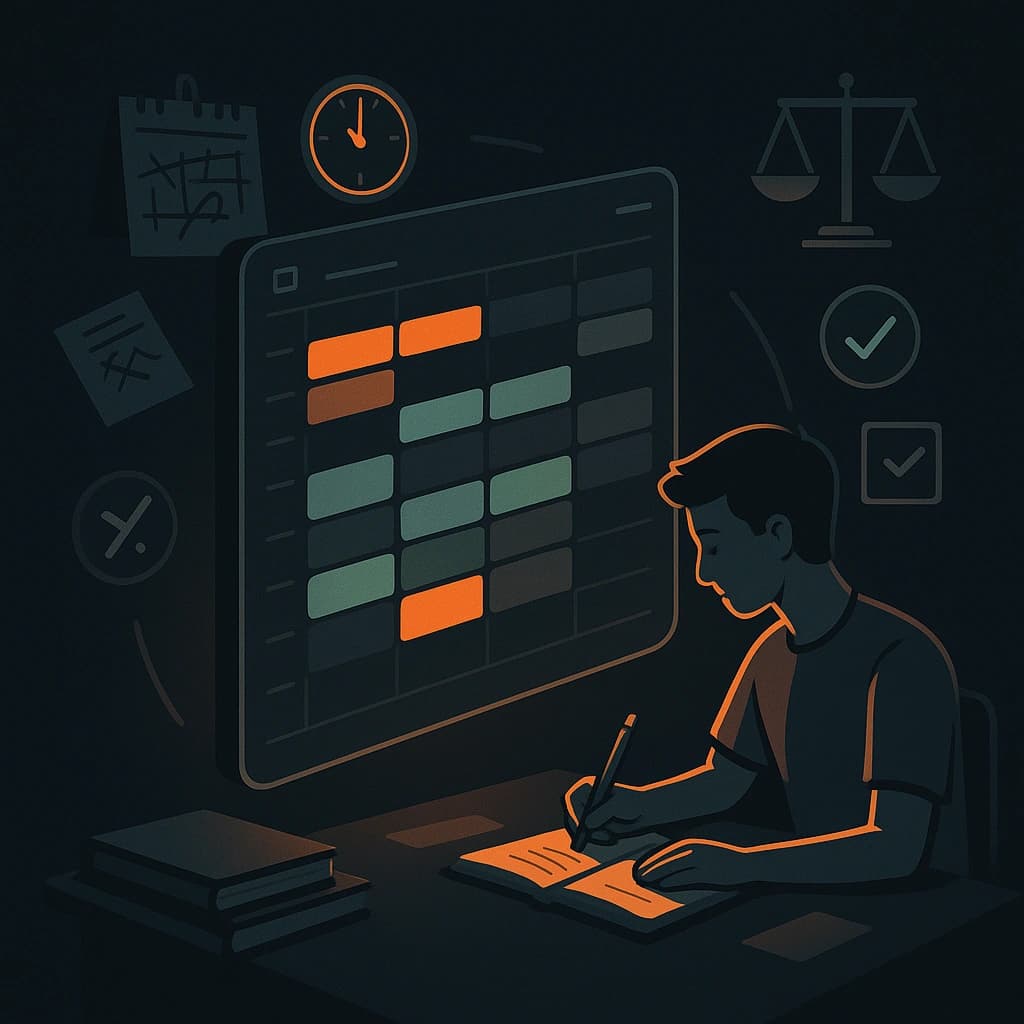 Student studying effectively
